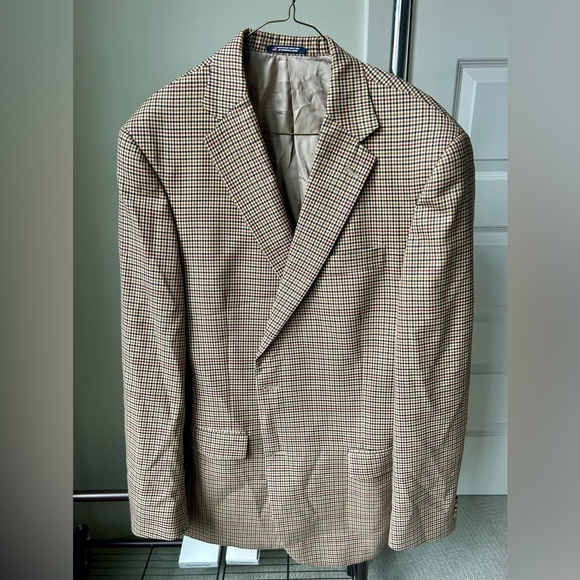 Hart Schaffner Marx Beige Checkered Blazer